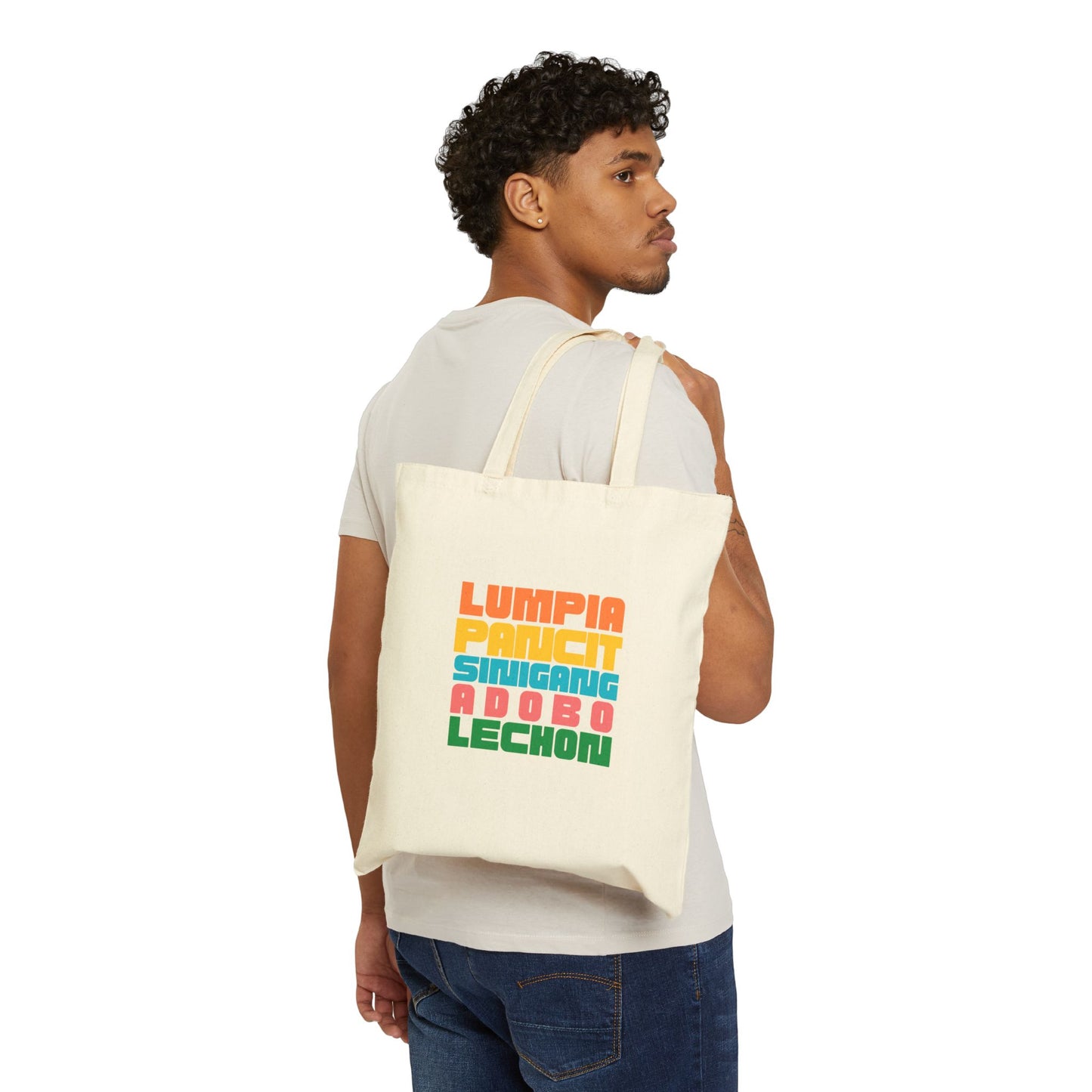 Cotton Canvas Tote Bag - Fun Food Design
