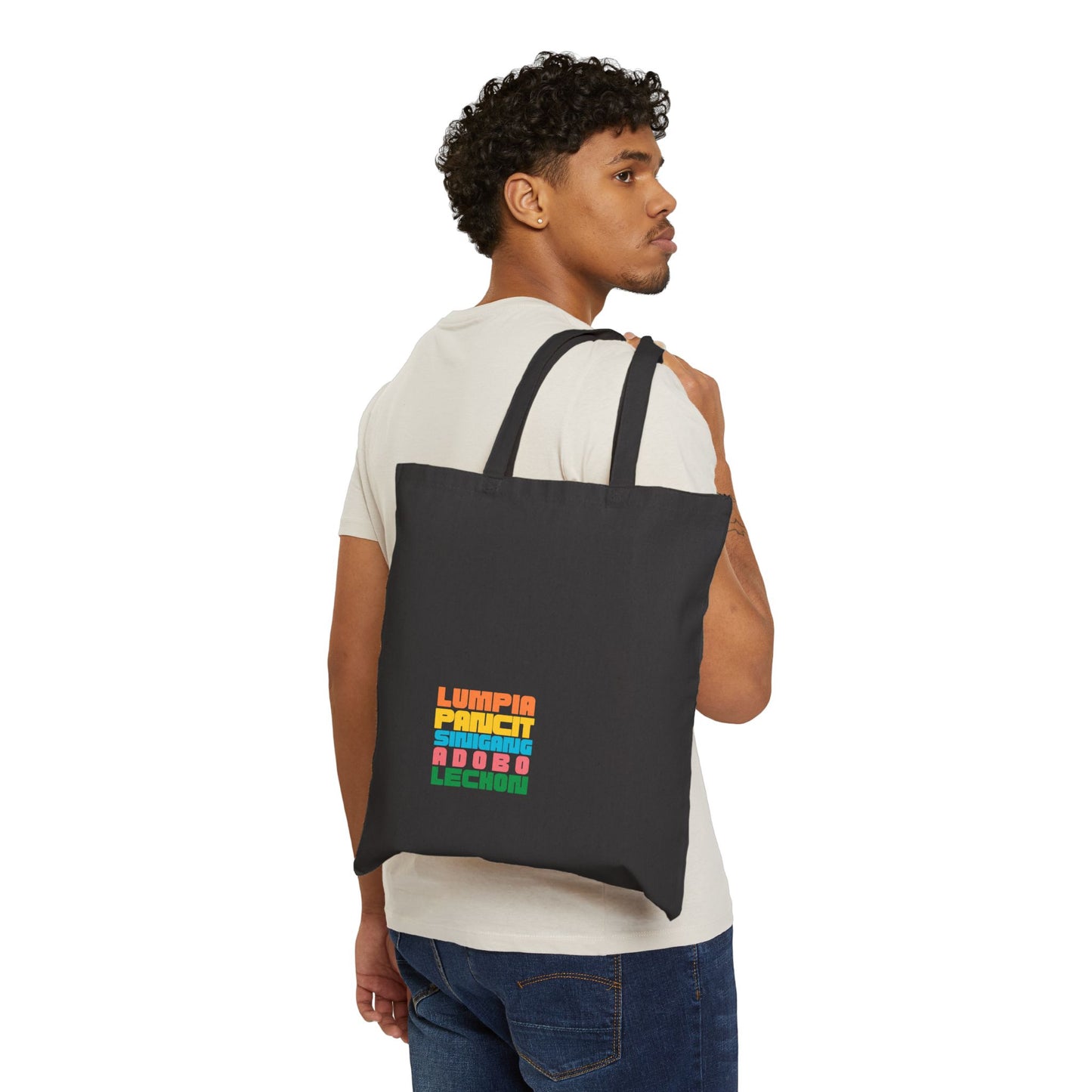 Cotton Canvas Tote Bag - Fun Food Design