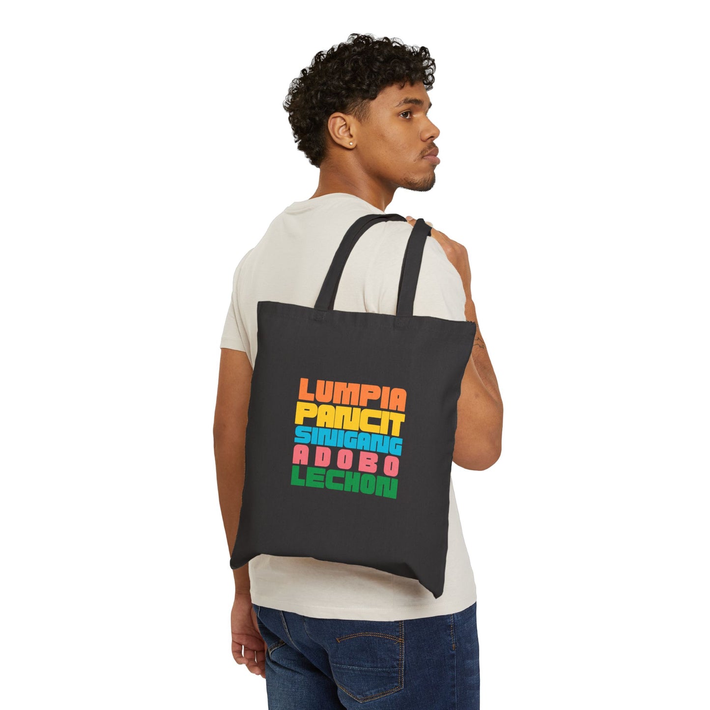Cotton Canvas Tote Bag - Fun Food Design