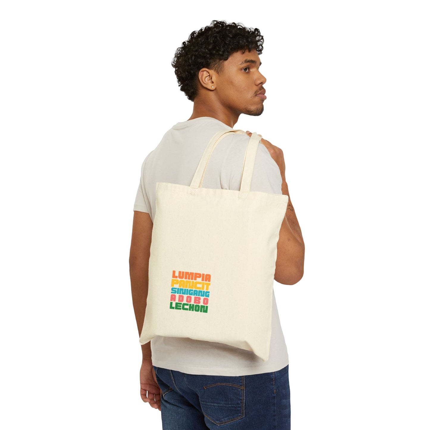 Cotton Canvas Tote Bag - Fun Food Design