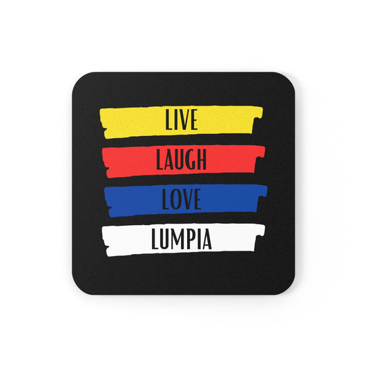 Cork Back Coaster  Live Laugh Love Lumpia