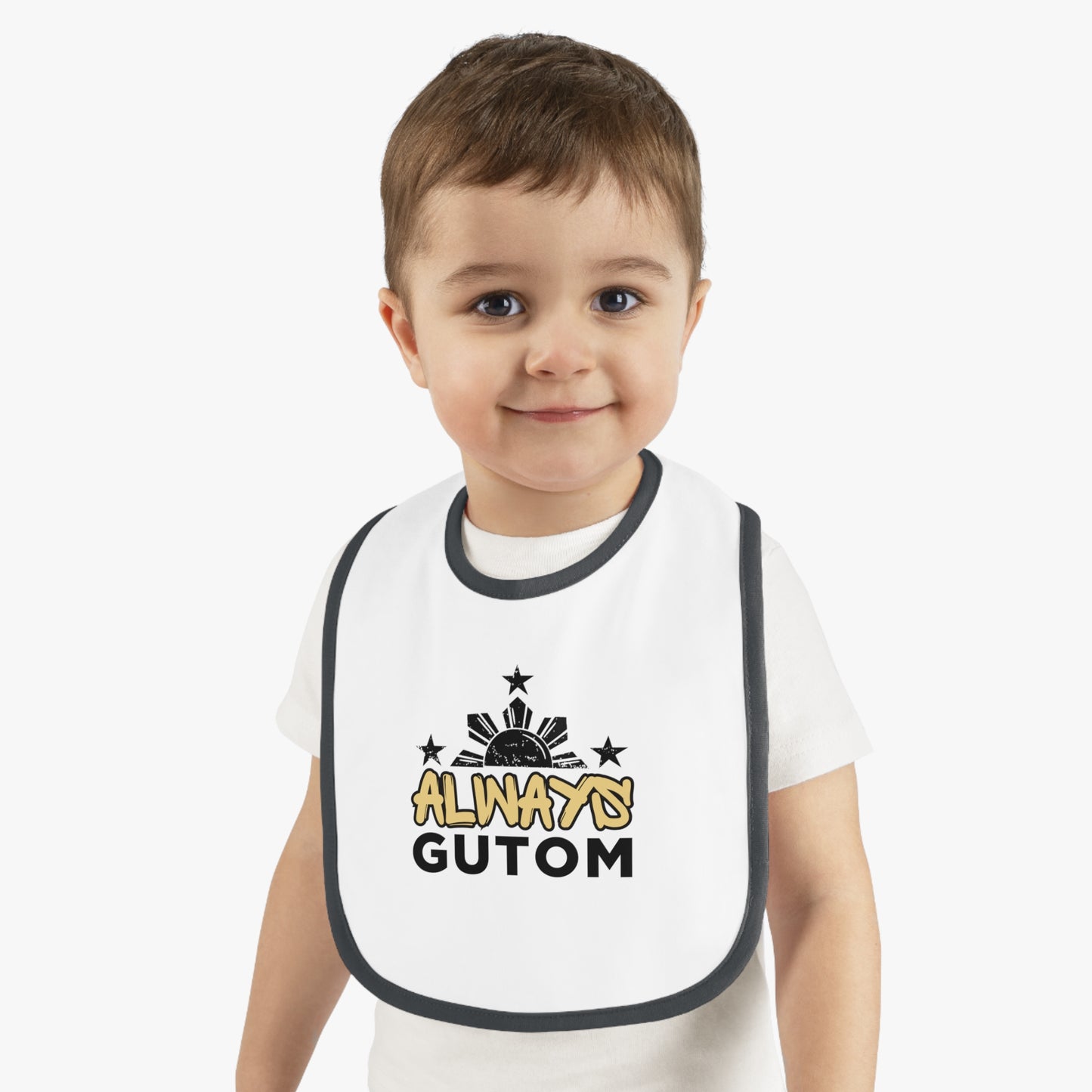 Baby Contrast Trim Jersey Bib - Always Gutom