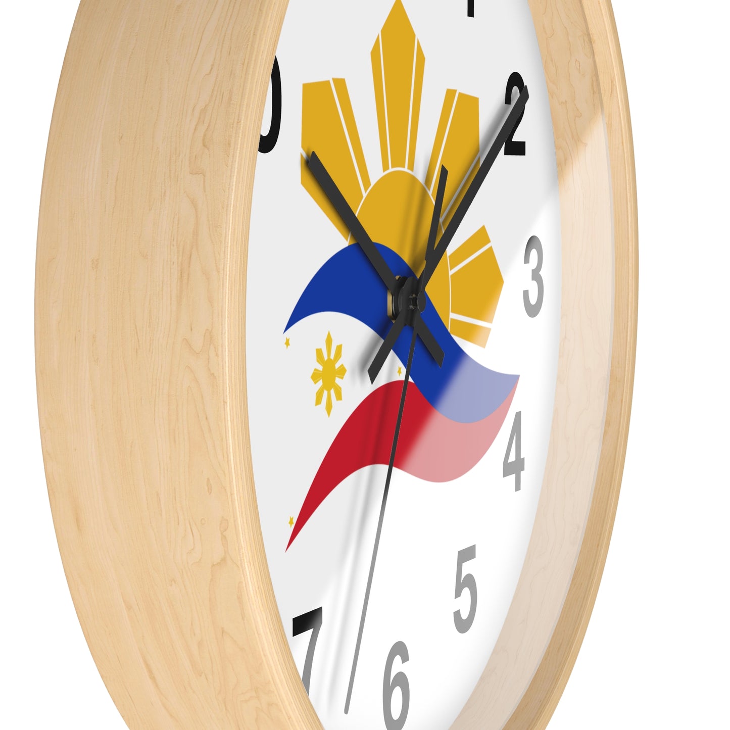 Wall Clock Sun & Flag