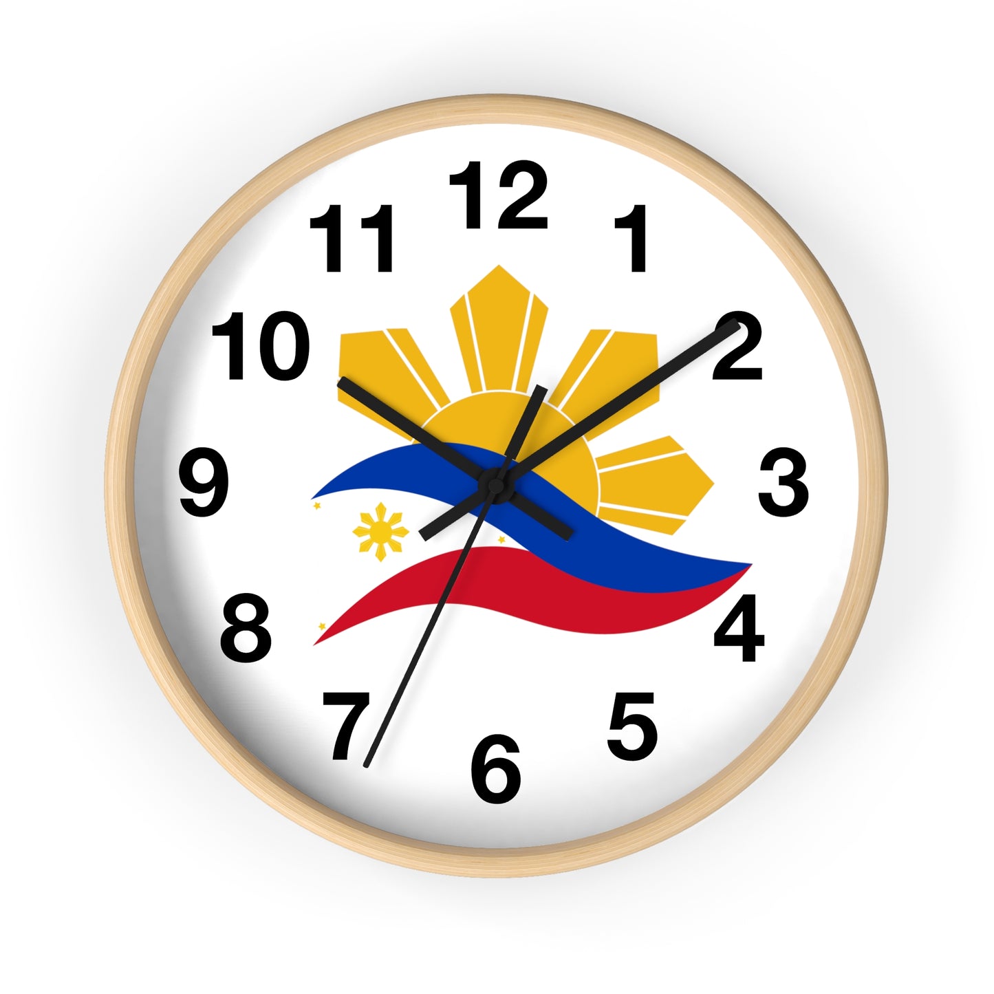 Wall Clock Sun & Flag