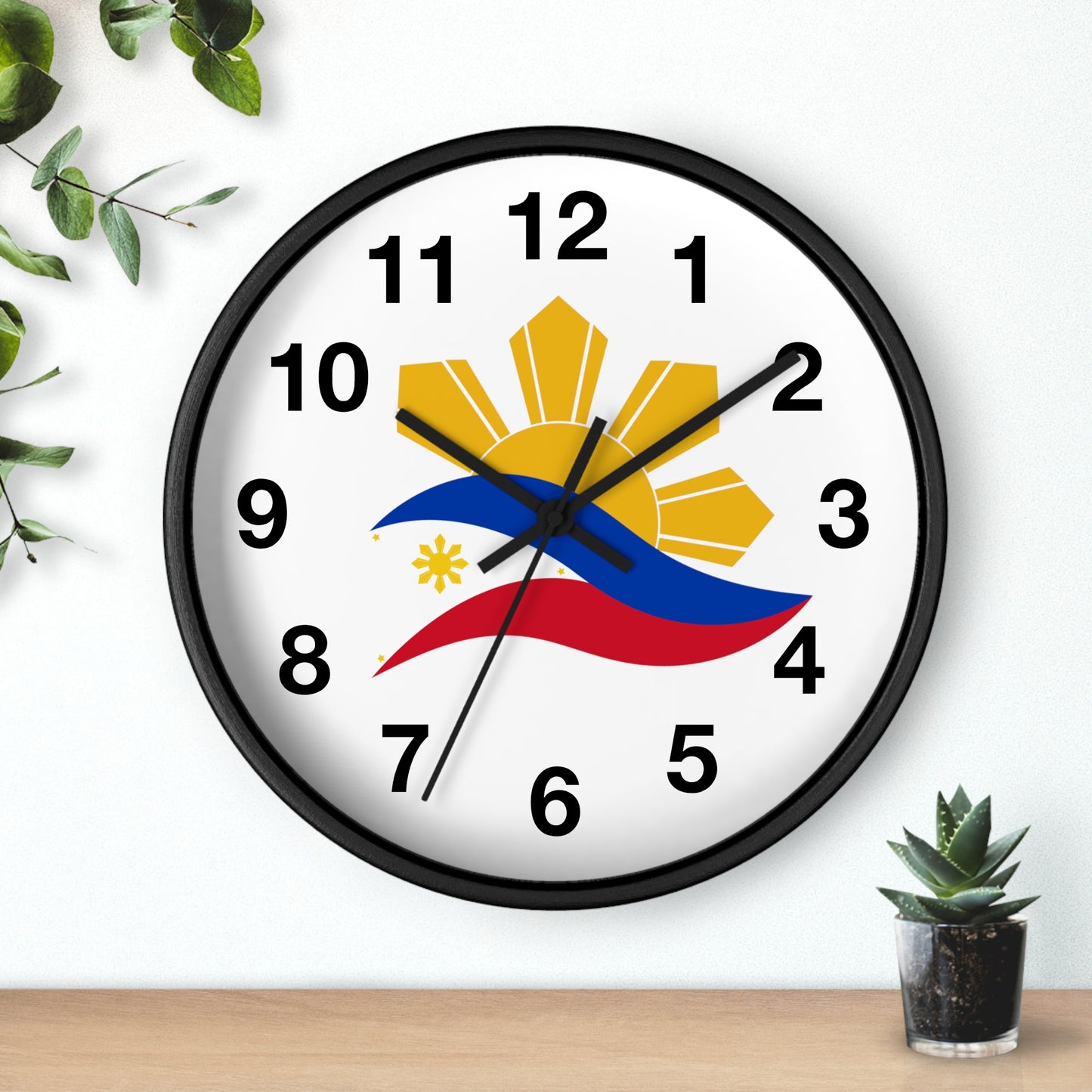 Wall Clock Sun & Flag