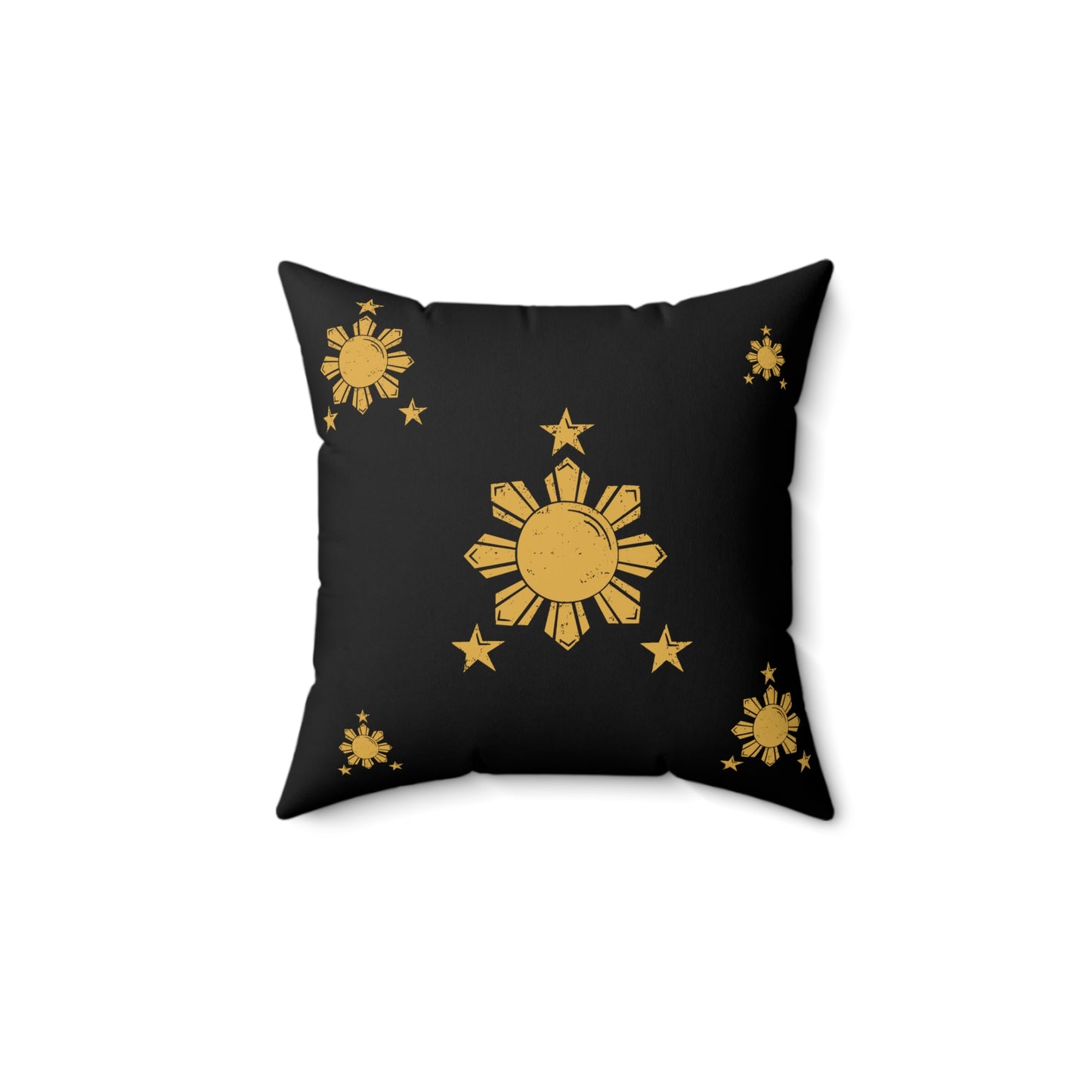 Spun Polyester Square Pillow - Gold Sun