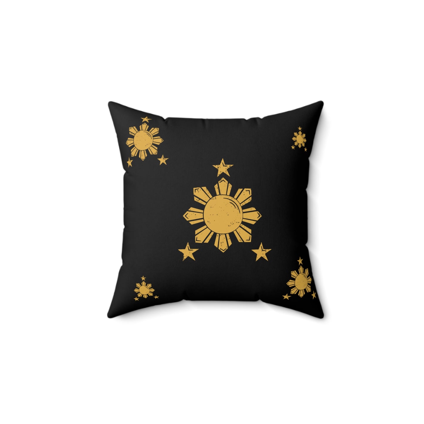 Spun Polyester Square Pillow - Gold Sun