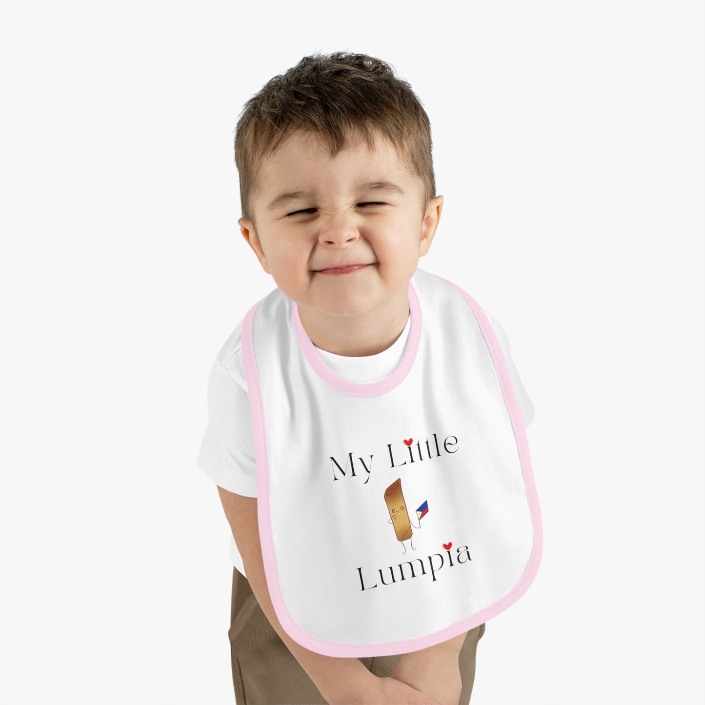 Baby Contrast Trim Jersey Bib - My Little Lumpia