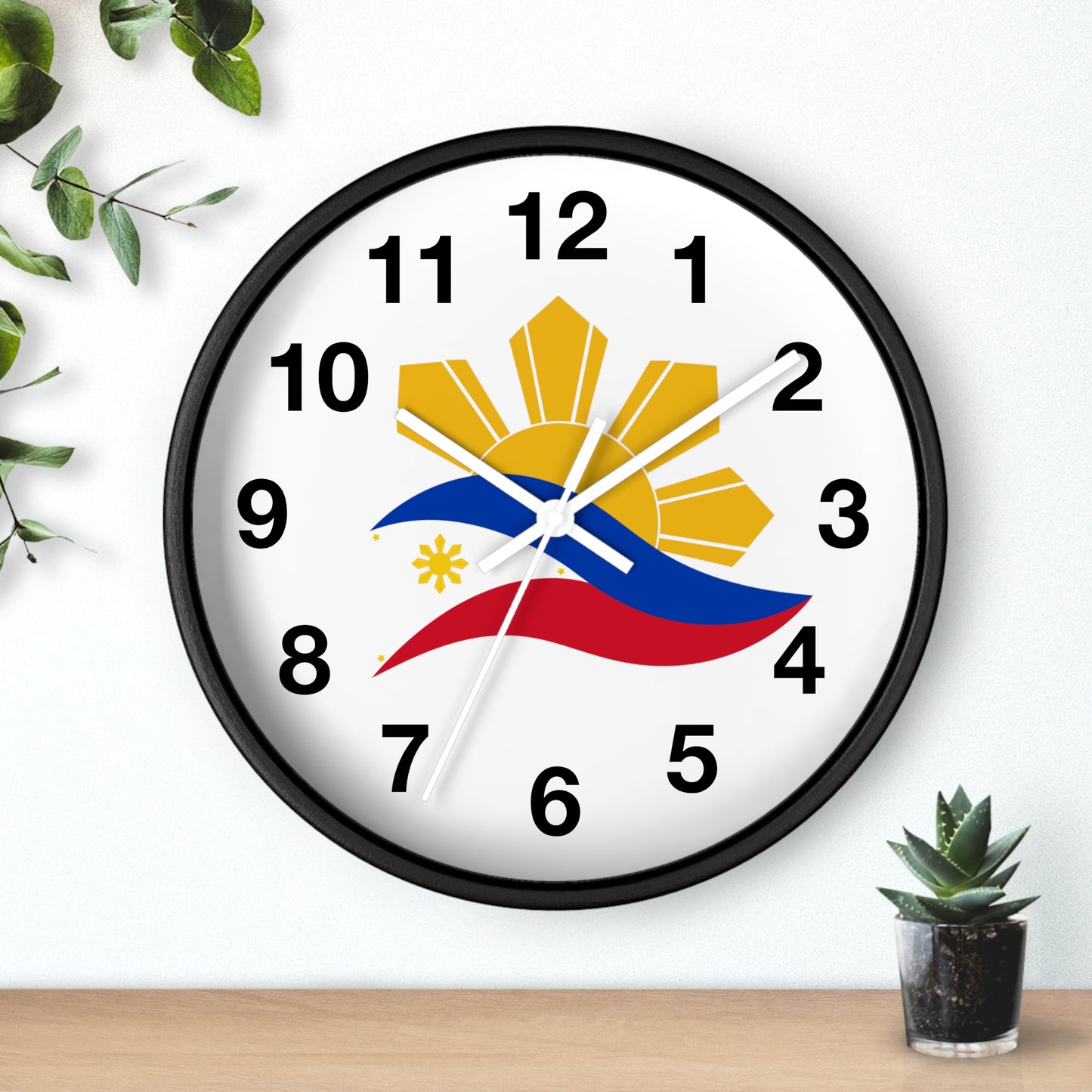 Wall Clock Sun & Flag