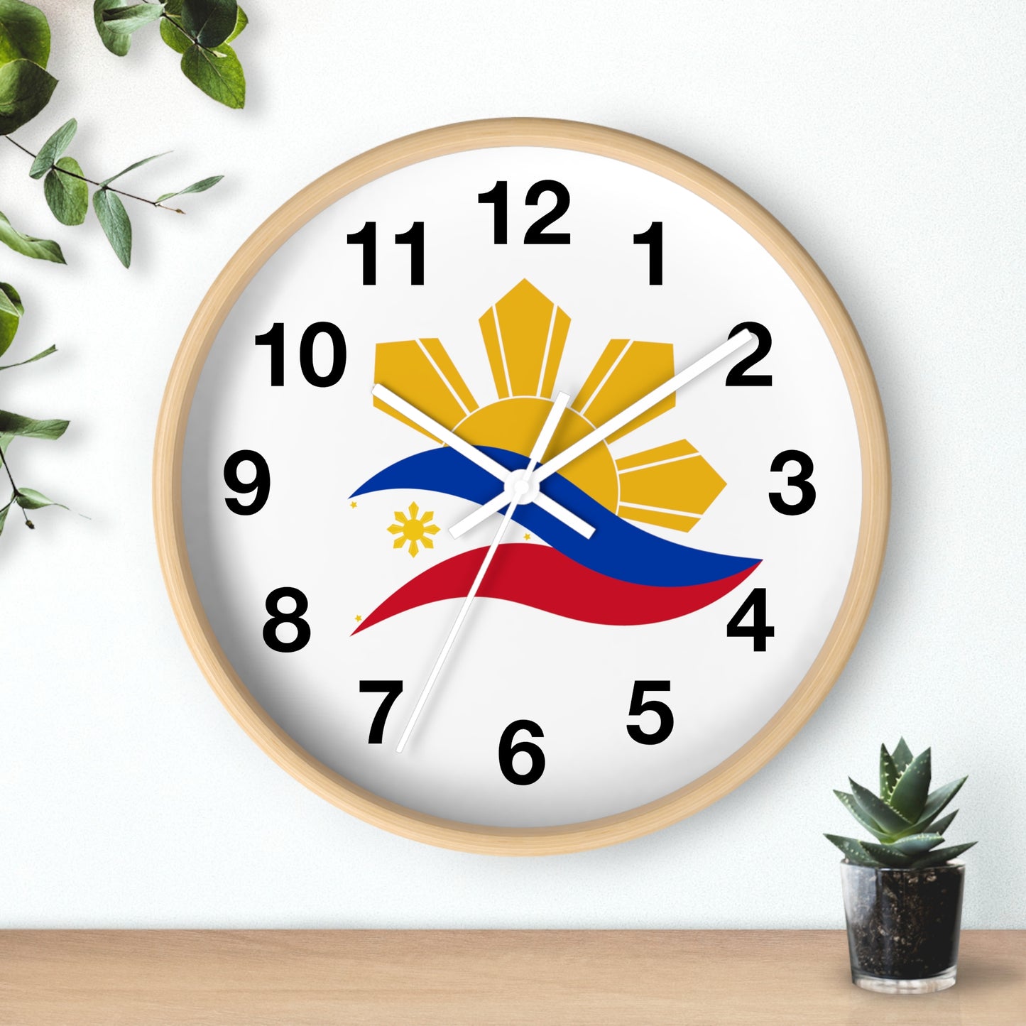 Wall Clock Sun & Flag