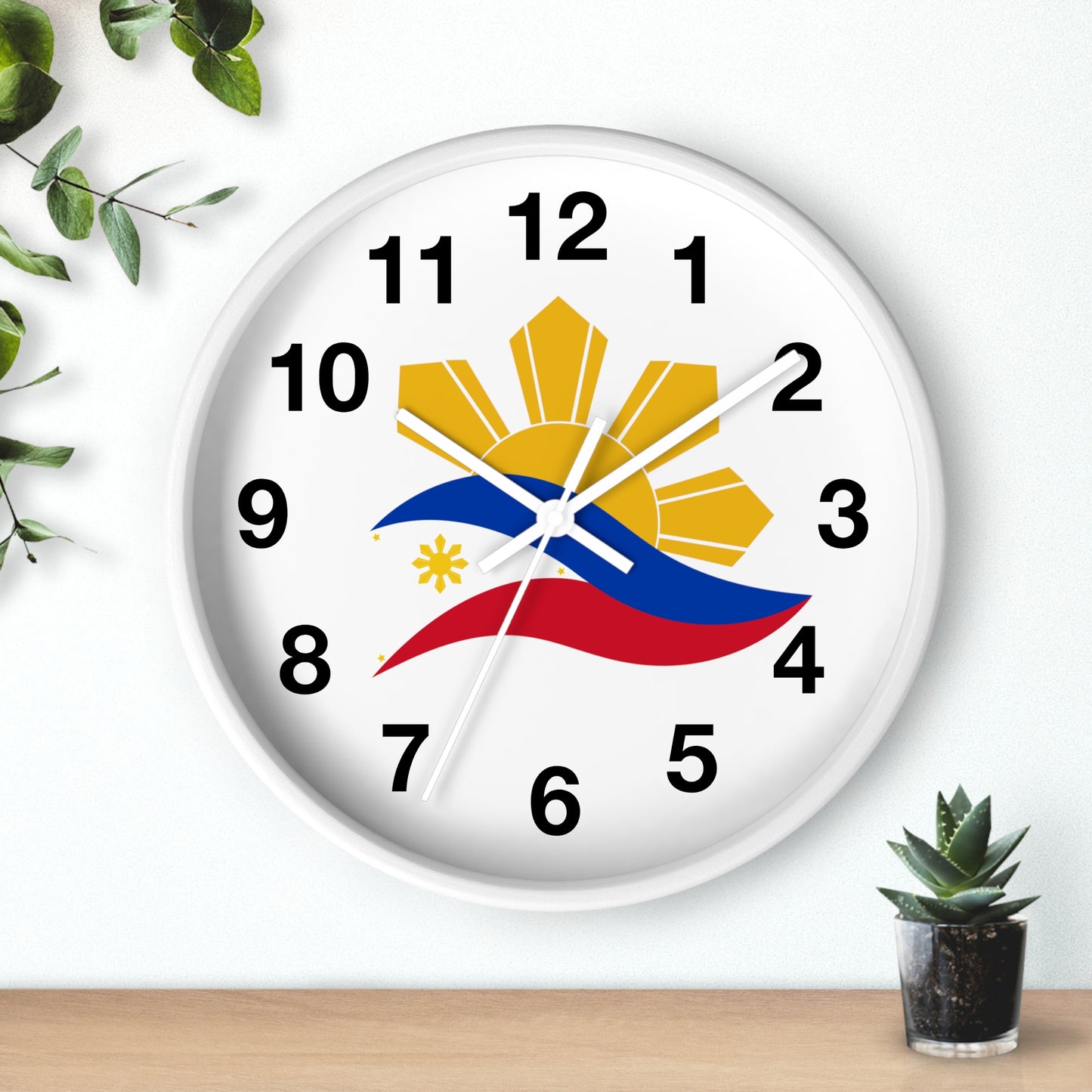 Wall Clock Sun & Flag