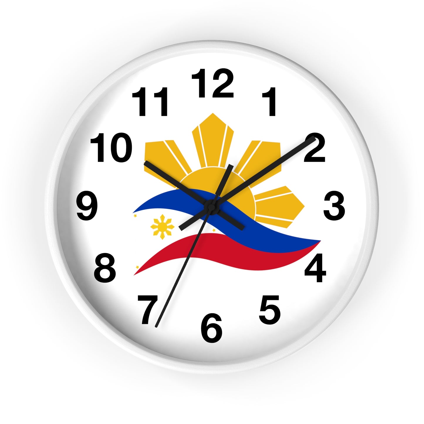 Wall Clock Sun & Flag