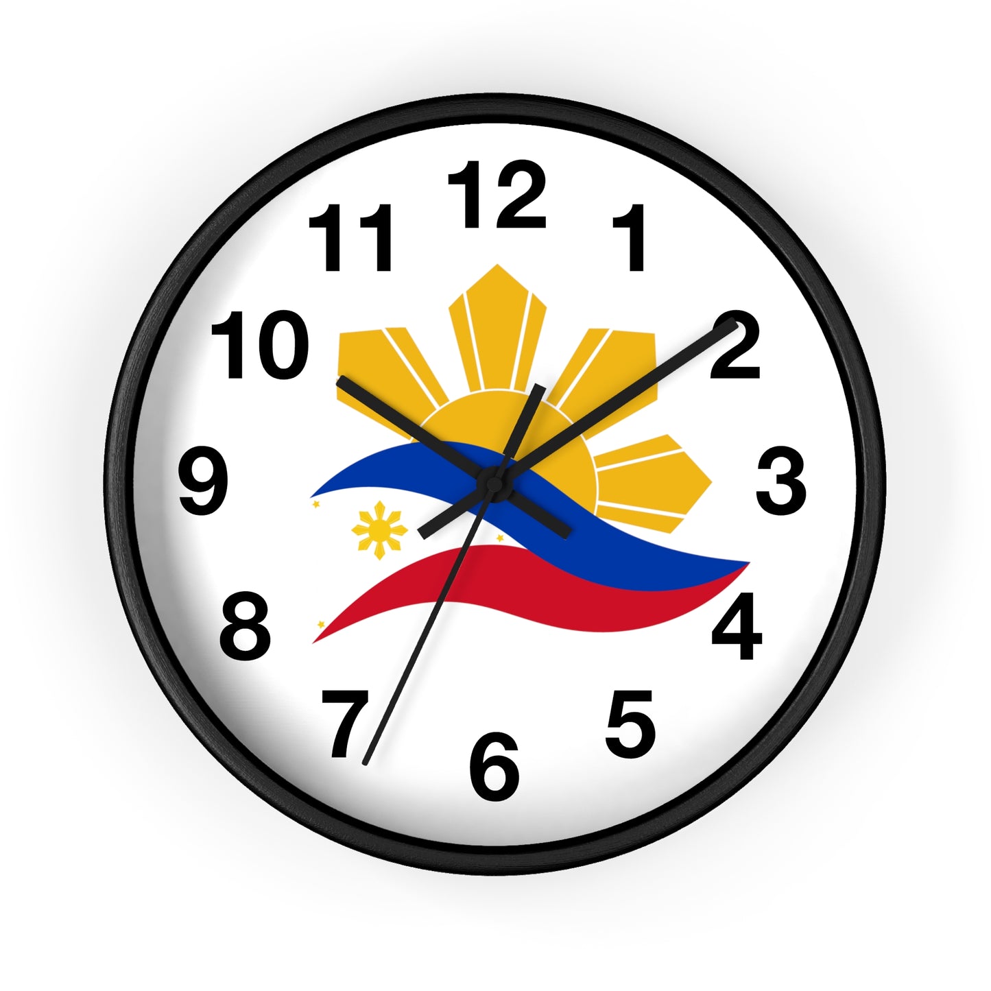 Wall Clock Sun & Flag