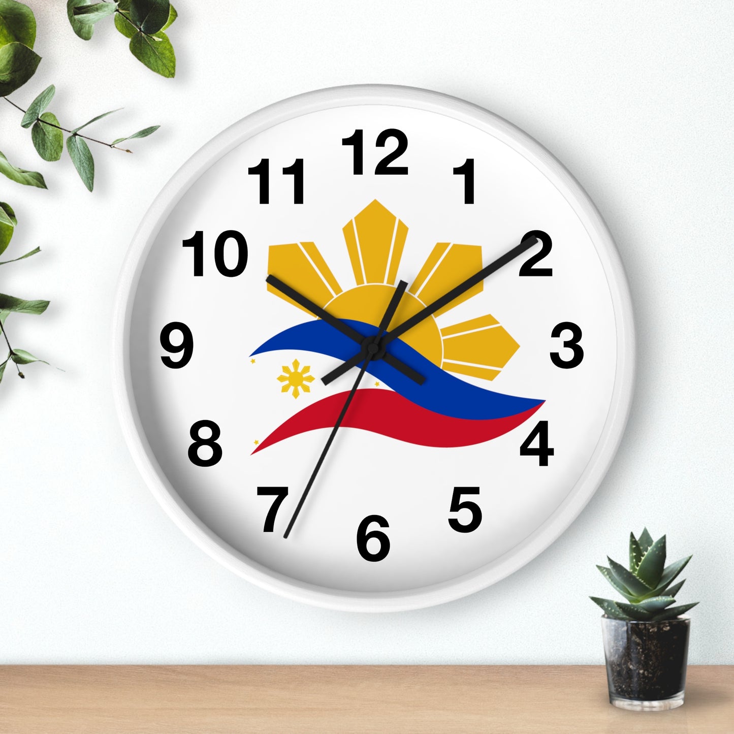 Wall Clock Sun & Flag